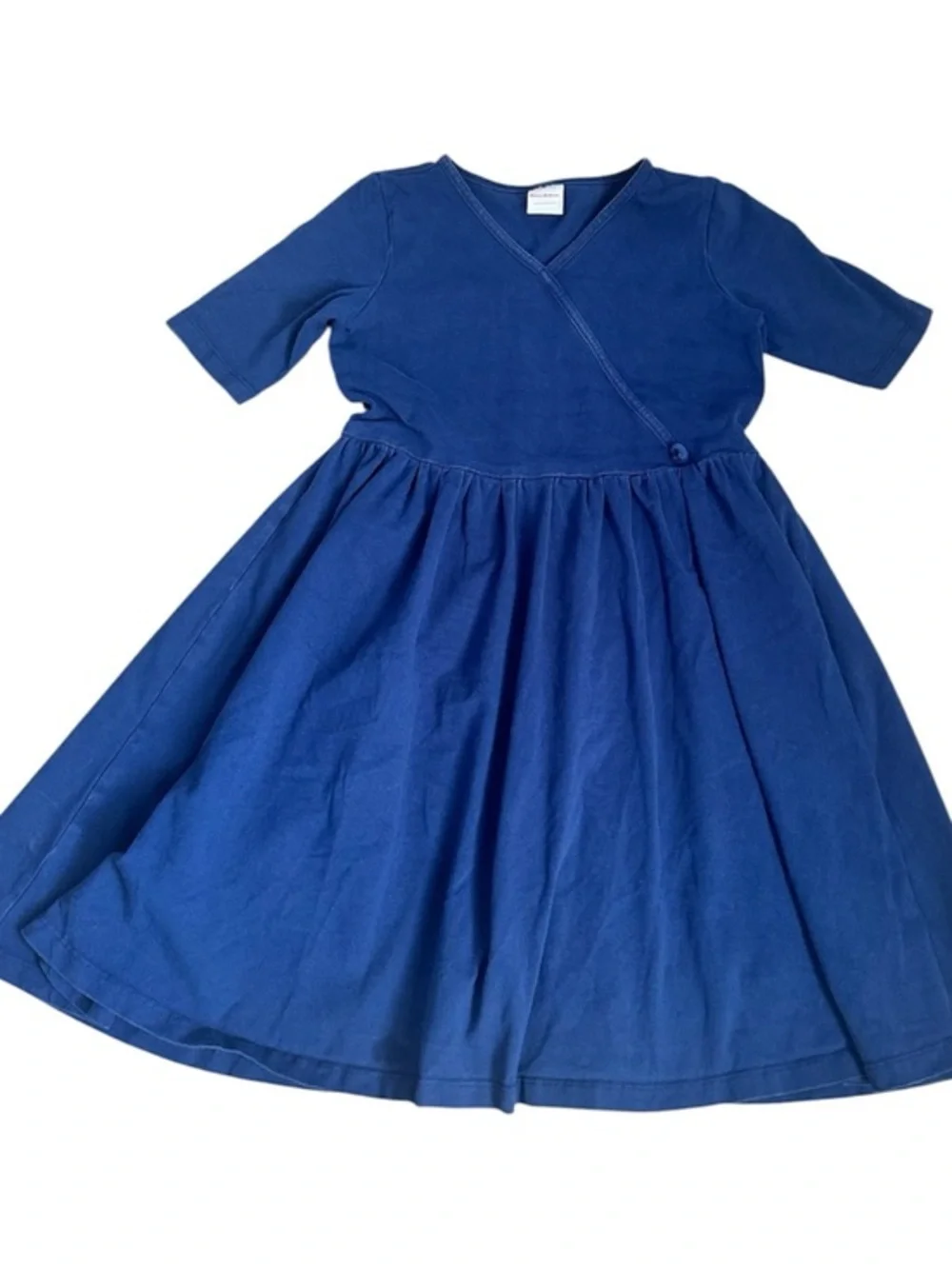 Hanna Andersson Navy Blue Cotton Wrap-Style Dress